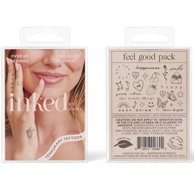 INKED by Dani Feel Good Pack Temporary Tattoos - 20ct