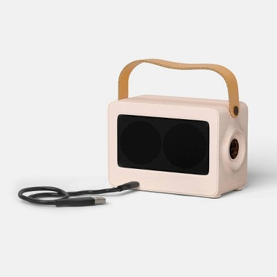 Retro Tech Wireless Bluetooth Speaker - heyday Stucco: USB-C Connection, Bookshelf