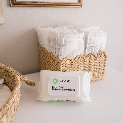 Parasol Natural 99% Pure Water Baby Wipes for Sensitive Skin - 10 Packs - 600ct
