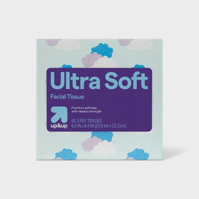 Ultra Soft 3-Ply Facial Tissue - Back-to-School Designs - 65ct - up&up