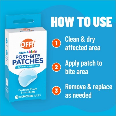 OFF! Adults & Kids Mosquito Bite Relief Patch Anti-Itch Treatment - 20ct