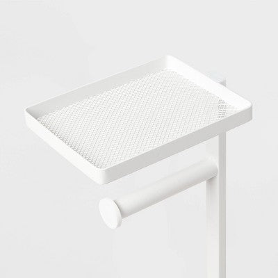 Functional Toilet Paper Holder Matte White - Brightroom: Steel Freestanding, 25.51" Height, 7.01" Depth (LOCAL PICKUP ONLY)