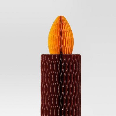 2pc Paper Honeycomb Candle and Bell Christmas Figurine Set - Wondershop