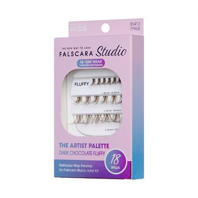 KISS Products Falscara Studio Lash Extension Kit - Dark Chocolate Fluffy -18ct