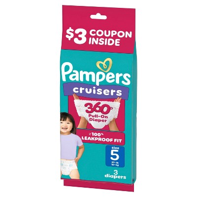 Pampers Cruisers 360 Trial Pack Disposable Diapers - Size 5 - 3ct