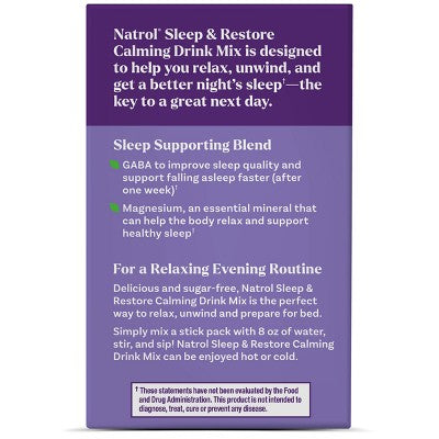 Natrol Non-Melatonin Sleep & Restore Powders - Lemon Chamomile - 10ct