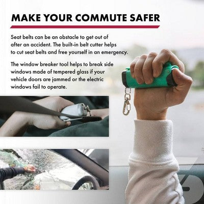 Sabre Safe Escape 3-in-1 Pepper Gel with Seatbelt Cutter and Window Breaker Cream