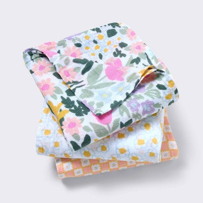 Muslin Swaddle Baby Blanket - Painterly Floral - 3pk - Cloud Island