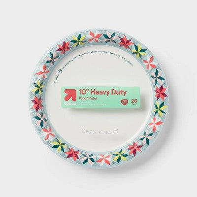 Holiday Disposable Dinnerware Plates 10" - Quilted Star - 20ct - up&up