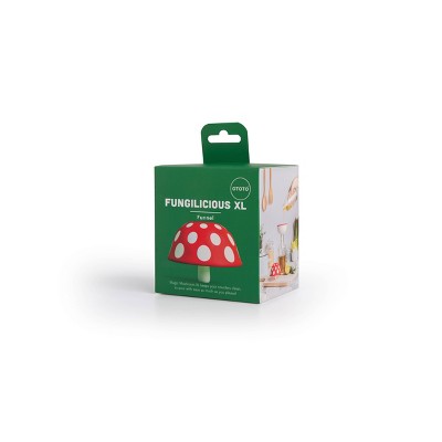 Ototo XL Fungilicious Kitchen Funnel: Collapsible BPA-Free Silicone, Dishwasher-Safe, Red & White