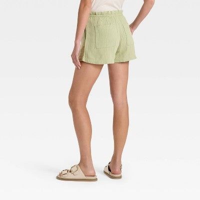 Women's High-Rise Pull-On Shorts - Universal Thread Olive Green L