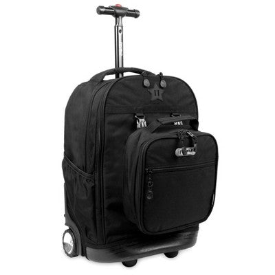 J World Duo 18" Rolling Backpack and Lunch Bag - Black