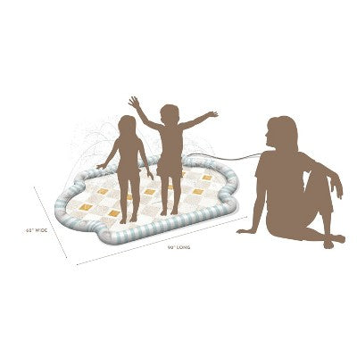 MINNIDIP Exclusive Resort Collection Splash Pad Play Sprinkler - Travertine Tiles: Portable PVC Kids Water Toy