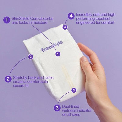 Freestyle Total Chlorine Free 14x Better Absorption Hypoallergenic Baby Diapers - Size 5 - 52ct