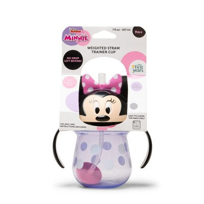 Disney 7oz Minnie Mouse Weighted Straw Trainer Cup - 9m+: BPA-Free, Silicone, Leakproof