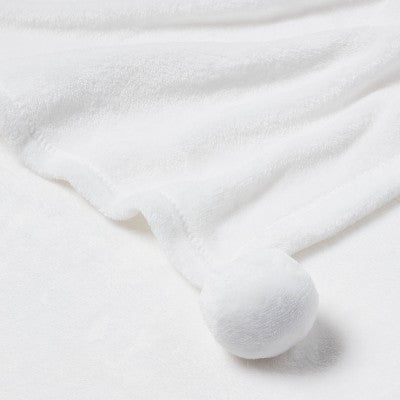 Twin Pom Pom Blanket White - Wondershop