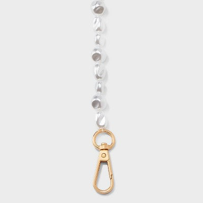 Pearl Accessory Crossbody Wristlet/Phone Strap - A New Day White: Cell Phone Accessories, 47.3" Length