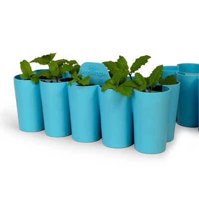 Sili-Seedlings 2pk 10 cell Seed Starter Silicone Outdoor Planter Opal Blue