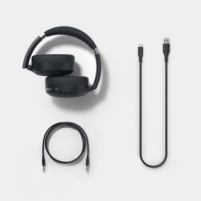Active Noise Cancelling Bluetooth Wireless Over-Ear Headphones - heyday Black: Built-In Mic, Detachable Cable