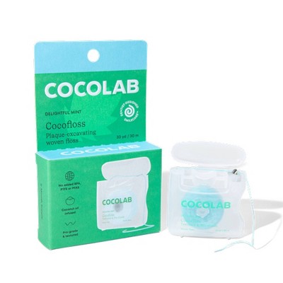 Cocolab Cocofloss Refillable Woven Expanding Dental Floss - Delightful Mint - 33yd: Polyester Material, Single Pack