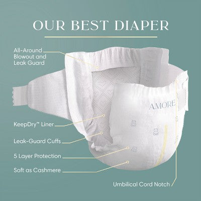 Amore by Pampers Diapers Large Pack - Size 1 - 132ct