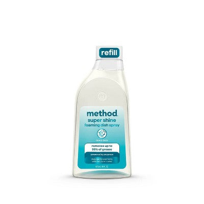Method Super Shine Foaming Dish Spray Refill Powered By Enzymes Dewy Daze - 16oz