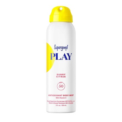 Supergoop! PLAY Antioxidant Body Sunscreen Mist with Vitamin C - SPF 50 - Sunny Citrus - 3 fl oz