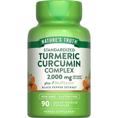 Nature's Truth Turmeric Curcumin Supplement 2000mg with Bioperine | 90 Capsules