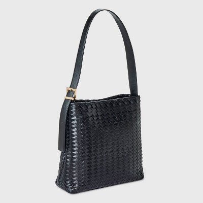 Woven Bucket Bag - A New Day Black