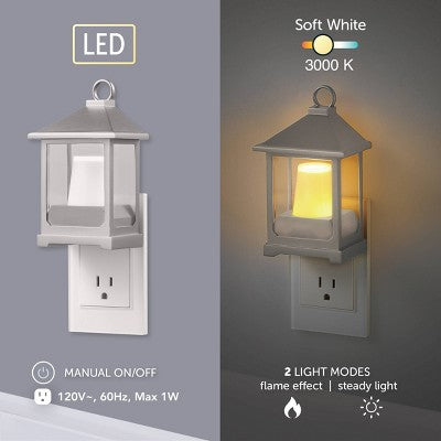 Globe Electric LED On/OFF Switch Flameless Candle Night Light with 2 Light Modes: Plug-In Novelty Nightlight for Kids