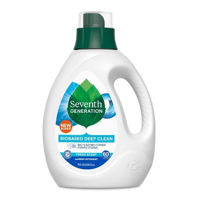 Seventh Generation Liquid Laundry Detergent 60 Loads - Fresh Scent - 90oz: Phosphate-Free, Animal By-Product-Free