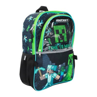 Minecraft 16" Backpack 5pc Set with Headphones - Black