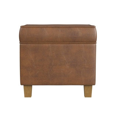 Cole Classics Square Storage Ottoman with Lift Off Top Brown - HomePop (LOCAL PICKUP ONLY)
