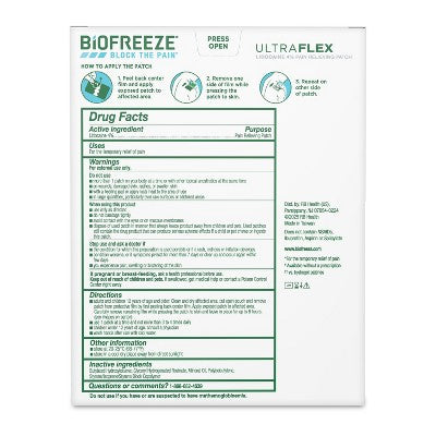 Biofreeze Lidocaine Maxflex Joint and Muscle Pain Relievers Patch - 4ct