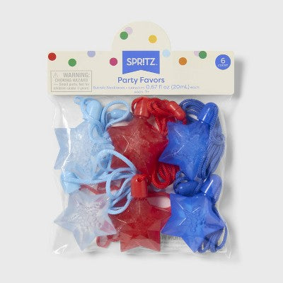 6ct 4th of July USA Star Bubble Necklace Favor - Spritz