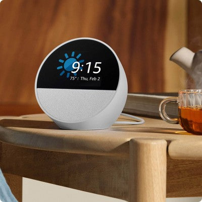 Amazon Echo Spot, Smart Alarm Clock (2024 Release) - Glacier White