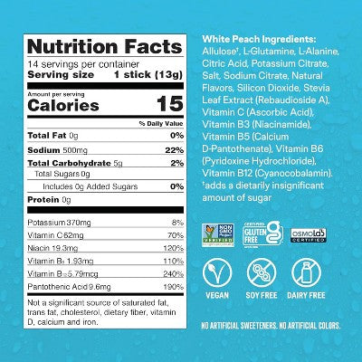 Liquid IV Hydration Multiplier Sugar Free Peach Powder, 6 Ct, 0.45 Oz Each