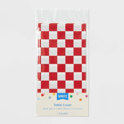 Red Checkered Print Table Cover - Spritz