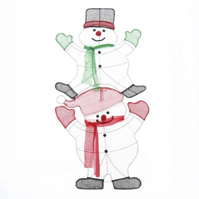 LuxenHome Stacked Snowman Couple Lighted LED Indoor Outdoor Holiday Decoration White (LOCAL PICKUP ONLY)