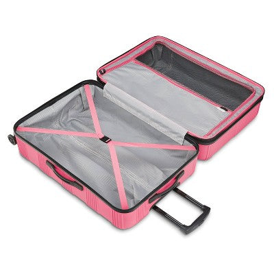 American Tourister NXT Hardside Large Checked Spinner Suitcase - Flamingo Pink (LOCAL PICKUP ONLY)