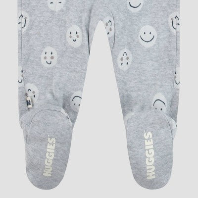 Huggies Baby 2pk Happy Face Organic Sleep N' Play Gray/Blue 3M