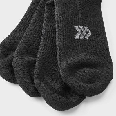 Men's New 12pk Value Crew Socks - All In Motion Black 6-12