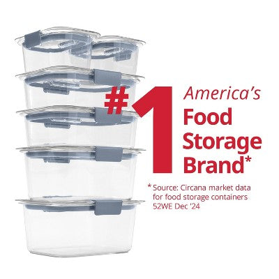 Rubbermaid Brilliance 12pc Food Storage Container Set Blue