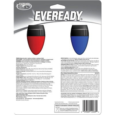 Eveready 2pk LED Flashlight: Portable Light Sets for Kids', Includes Batteries, Red & Blue, Battery Powered