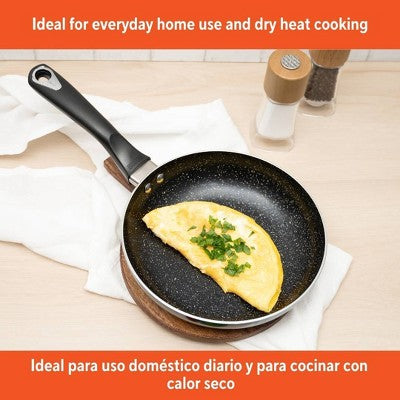 IMUSA 8" Ceramic Bistro Saute Pan Black: Nonstick Cookware, Aluminum, Hand Wash, Electric & Gas Compatible