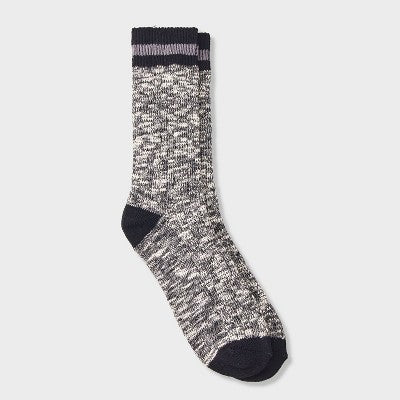 Men's Marl Crew Socks - Goodfellow & Co Black/Gray 6-12