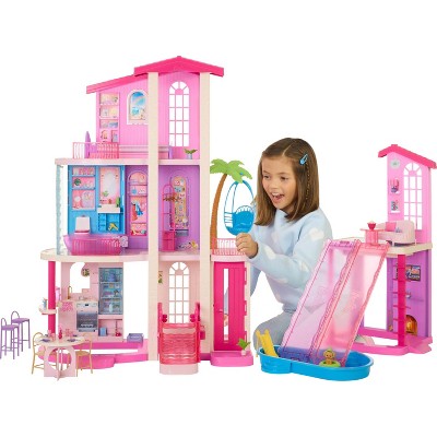 Barbie DreamHouse Dollhouse 2026, 2 Pools, 2 Slides, 2 Houses, Elevator with 3 Levels & 65+ Pieces Including Furniture & Accessories (LOCAL PICKUP ONLY)