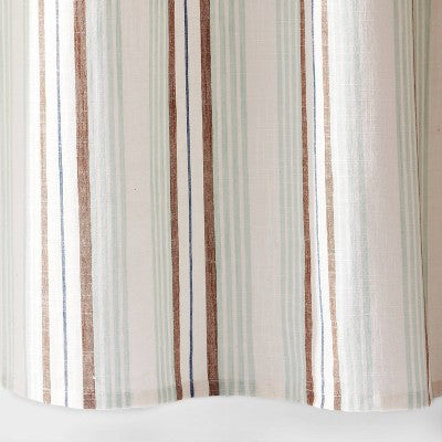 MISSING RINGS 13pc Textured Stripe Shower Curtain Set Green - Threshold