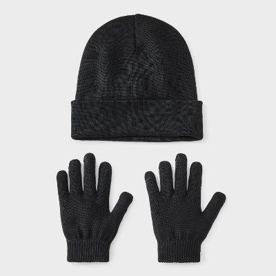 Kids' Value Hat and Gloves Set - Cat & Jack Black