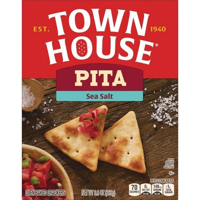 Town House Pita Oven Baked Crackers Sea Salt - 9.5oz